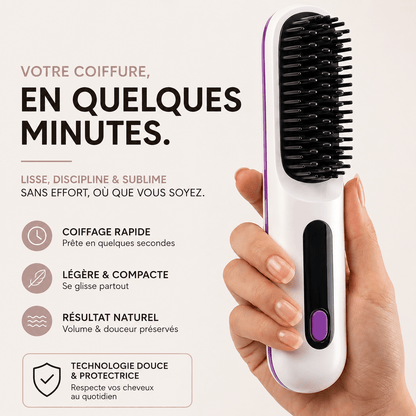 Brosse HAIRIO en utilisation — lissage des cheveux