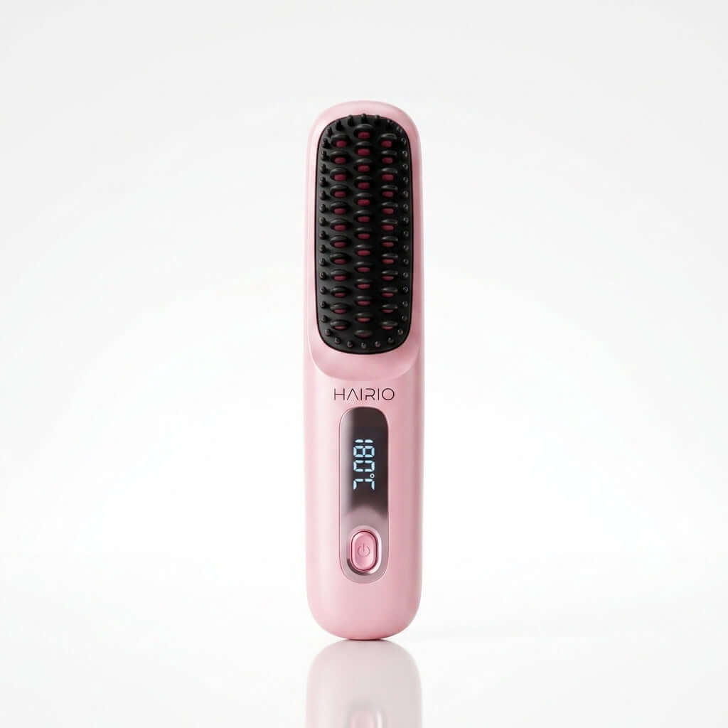 HAIRIO brosse lissante couleur Rose poudré
