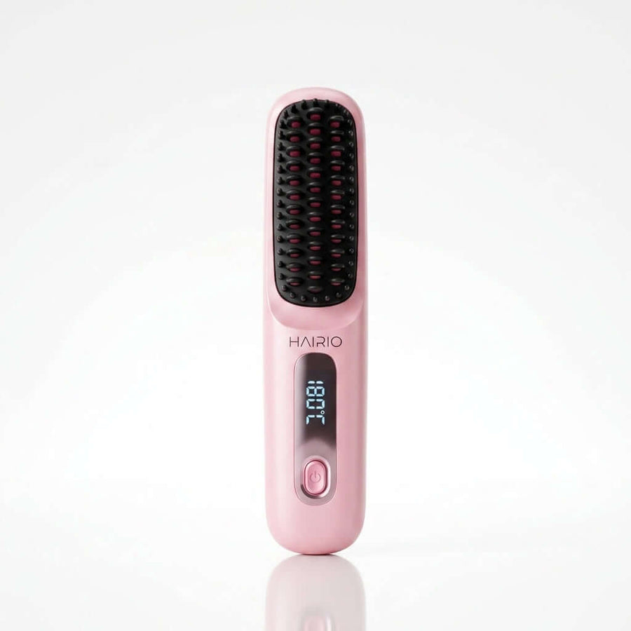 HAIRIO brosse lissante couleur Rose poudré