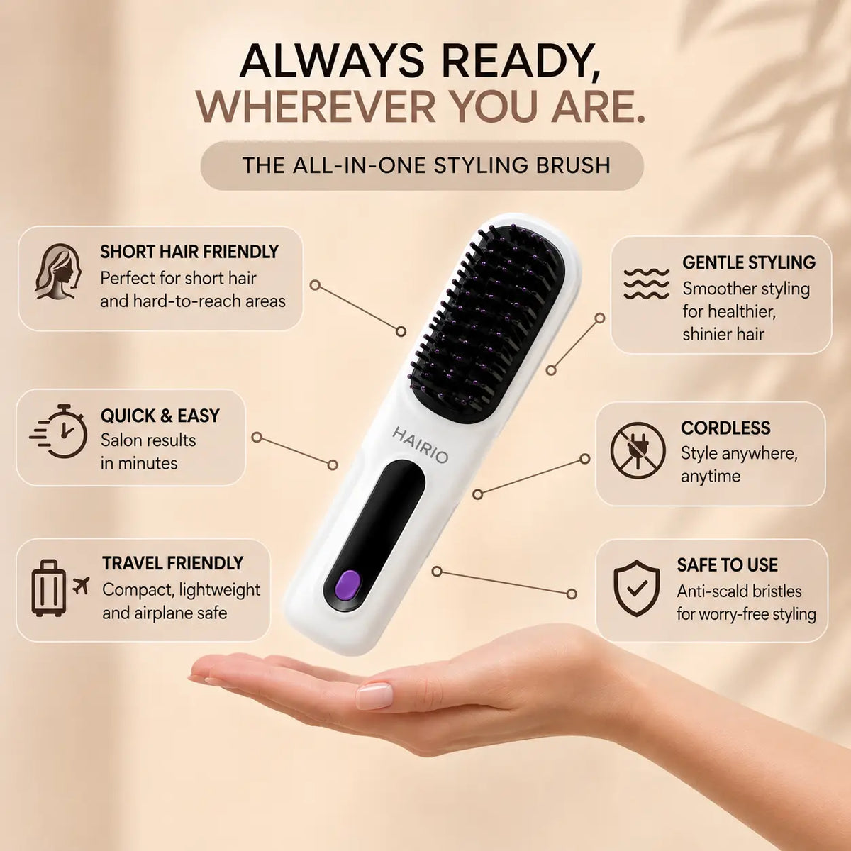 EN | HAIRIO cordless heated brush_benefices